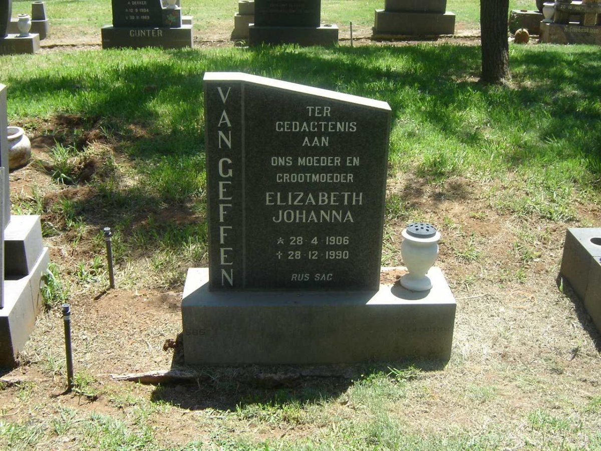 GEFFEN Elizabeth Johanna, van 1906–1990