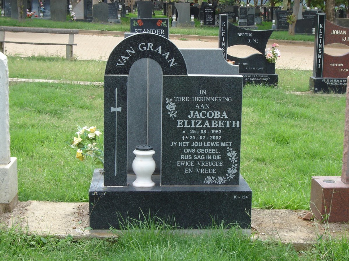 GRAAN Jacoba Elizabeth, van 1953-2002