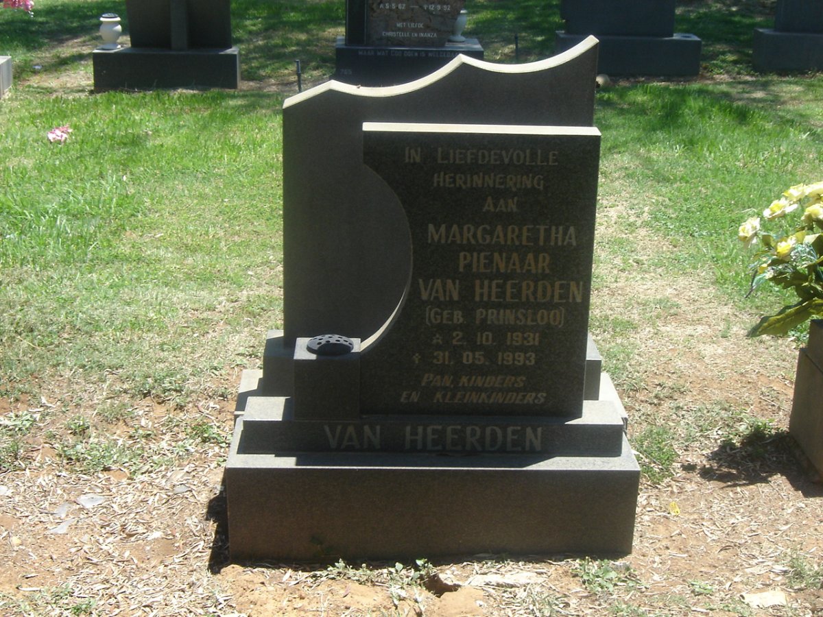 HEERDEN Margaretha Pienaar, van nee PRINSLOO 1931-1993