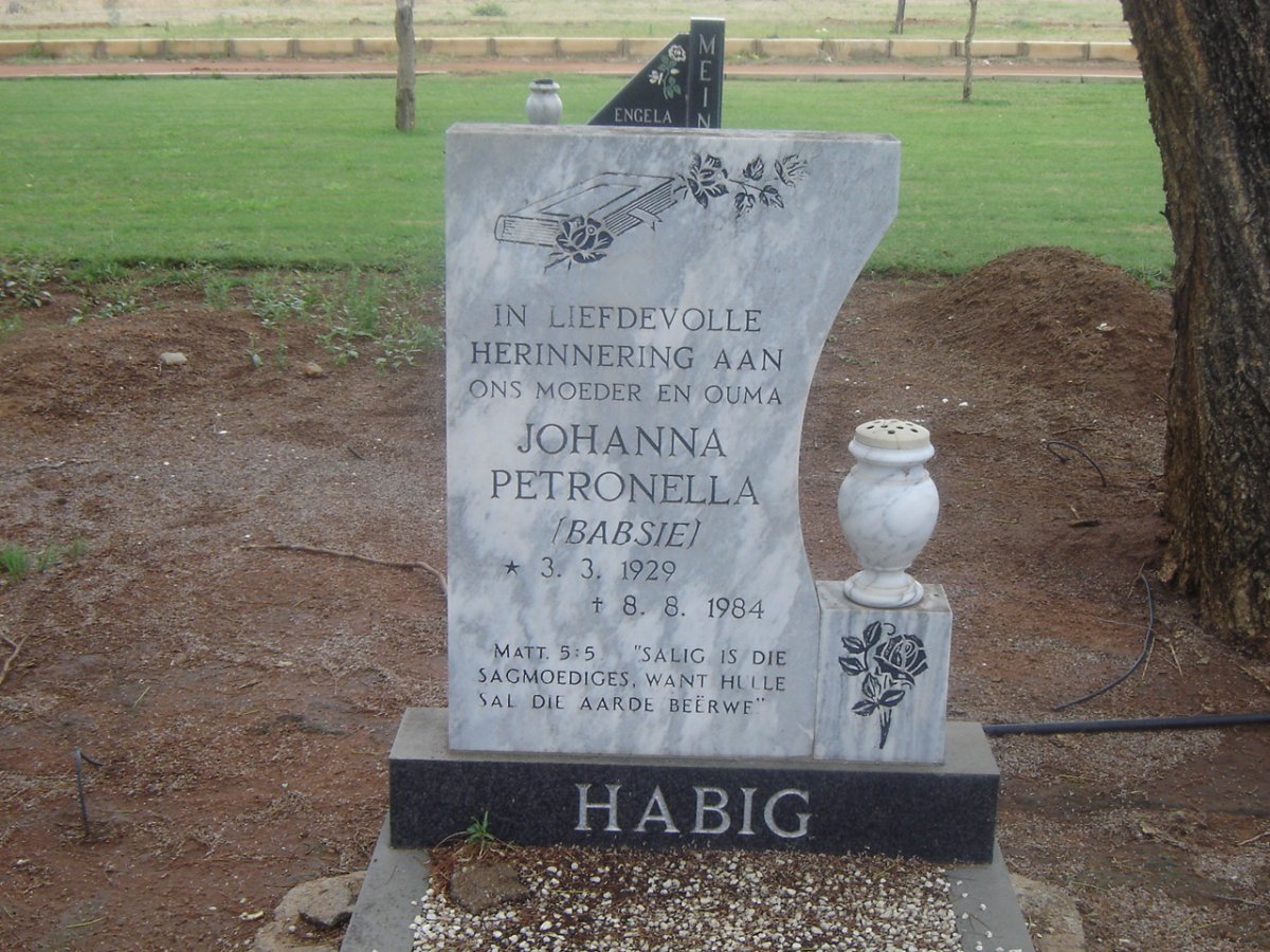 HABIG Johanna Petronella 1929-1984