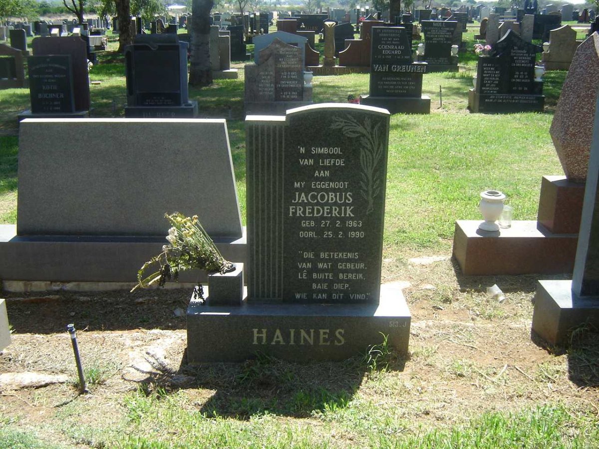 HAINES Jacobus Frederik 1963-1990