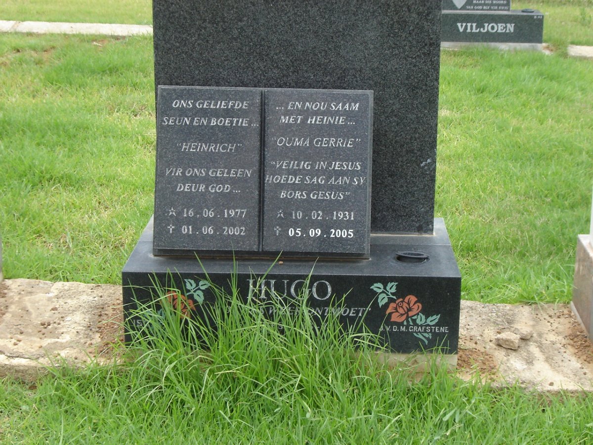 HUGO Heinrich 1977-2002 &amp; Gerrie 1931-2005