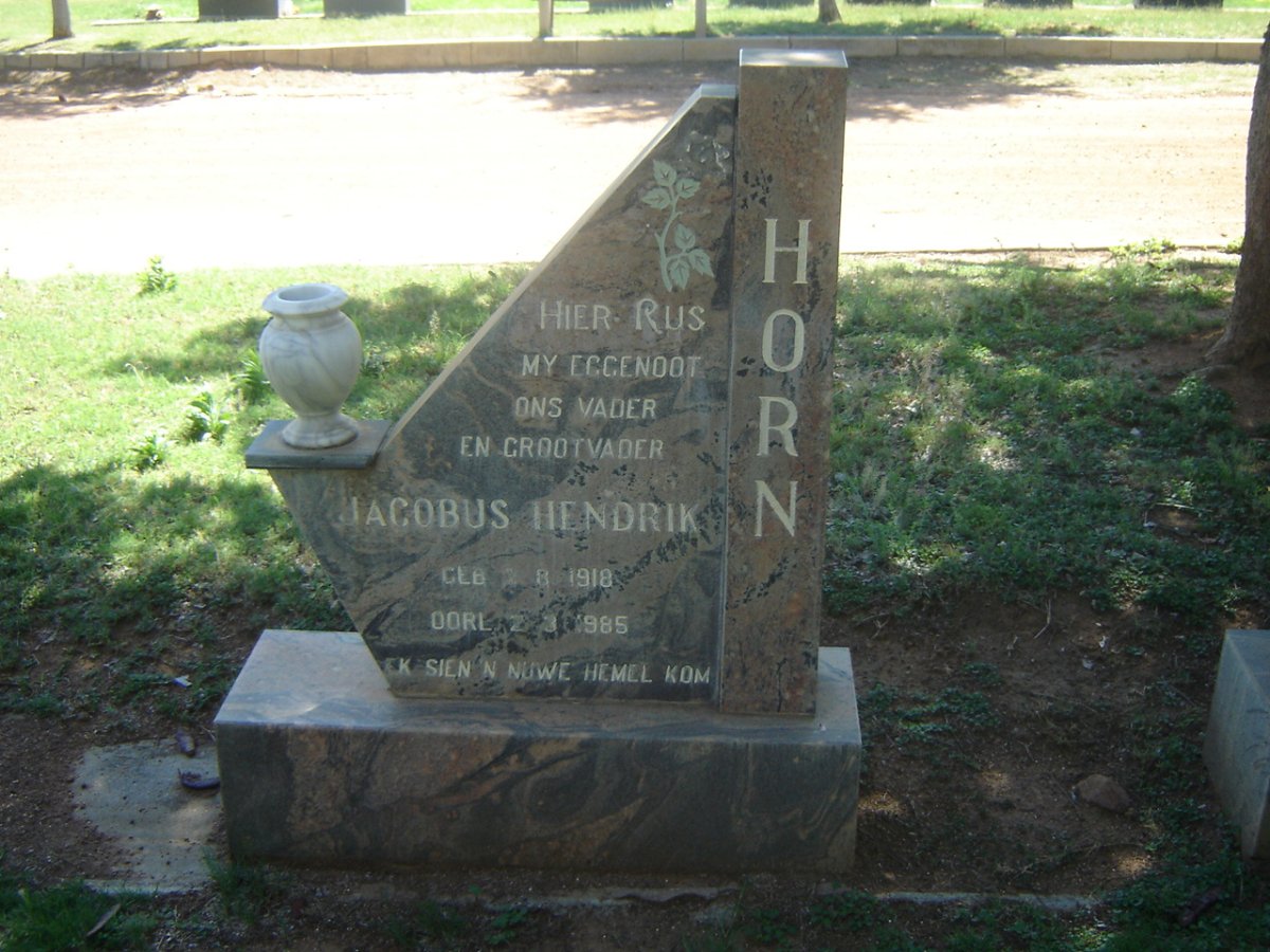 HORN Jacobus Hendrik 1918-1985