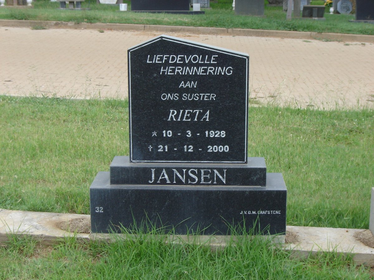 JANSEN Rieta 1928-2000