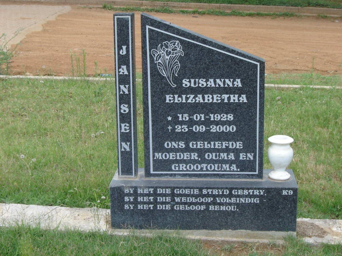 JANSEN Susanna Elizabeth 1928-2000