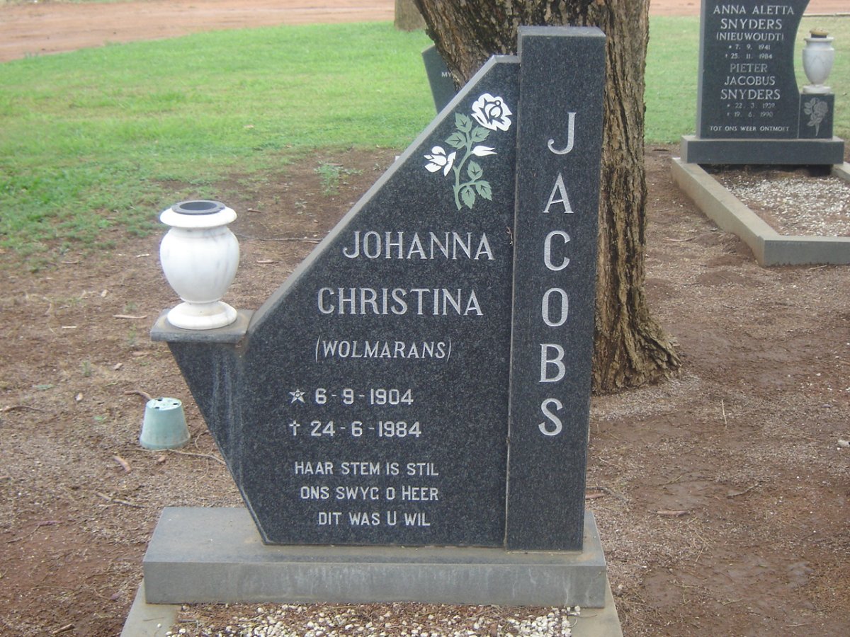 JACOBS Johanna Christina nee WOLMARANS 1904-1984