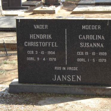 JANSEN Hendrik Christoffel 1904-1978 & Carolina Susanna 1909-1979