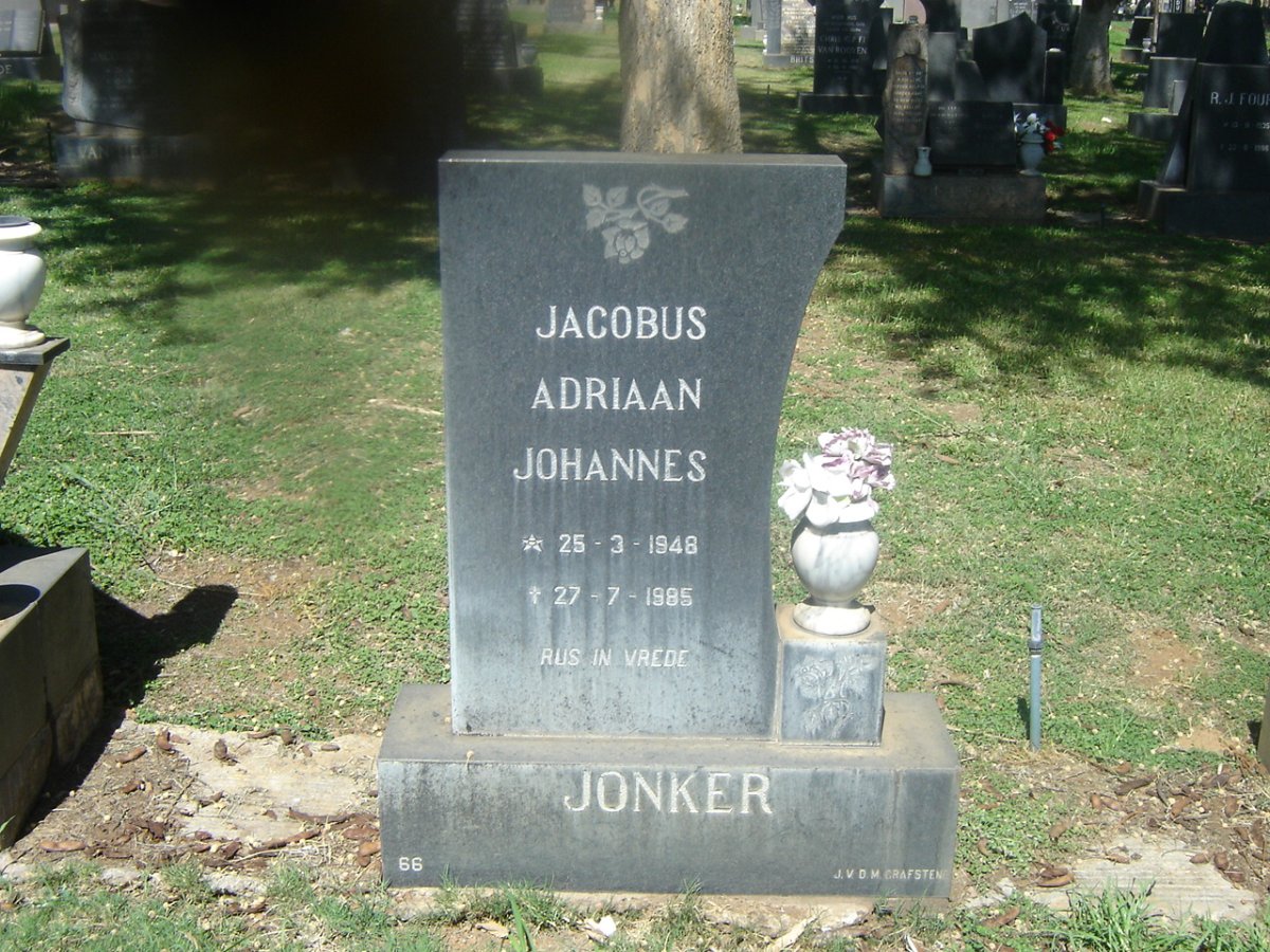 JONKER Jacobus Adriaan Johannes 1948-1985