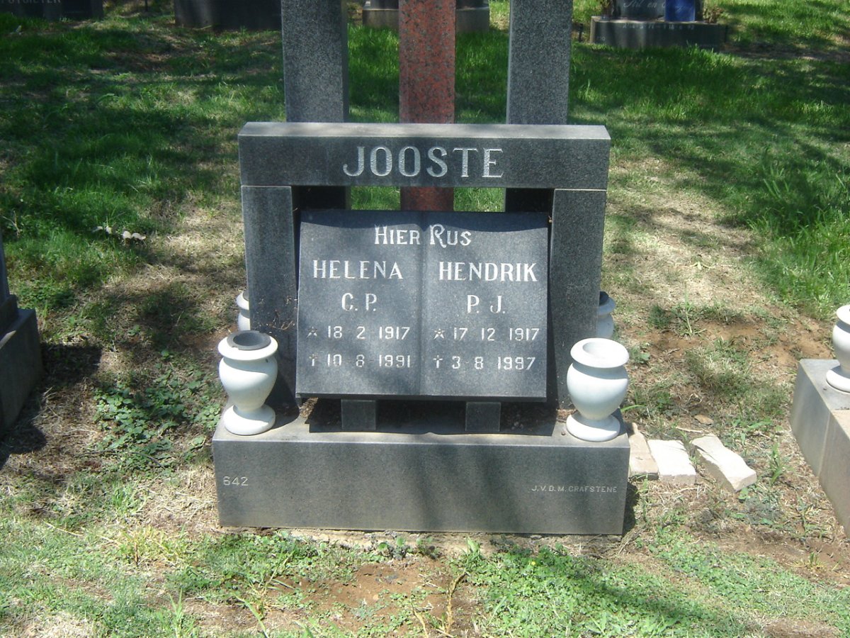JOOSTE Hendrik P.J. 1917-1997 &amp; Helena C.P. 1917-1997