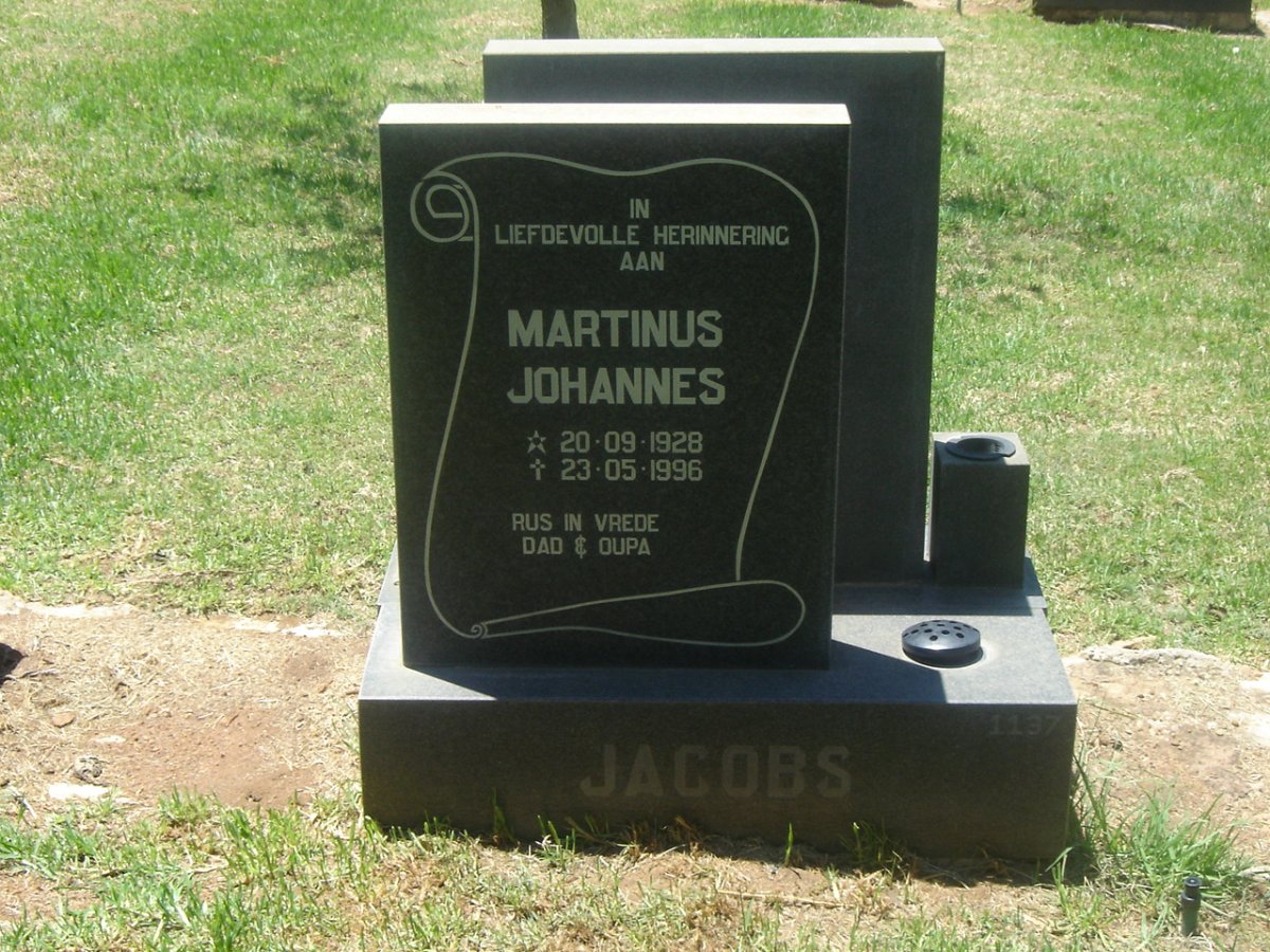 JACOBS Martinus Johannes 1928-1996