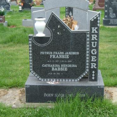 KRUGER Petrus Frans Jakobus 1927-2004 &amp; Catharina Hendrina 1932-