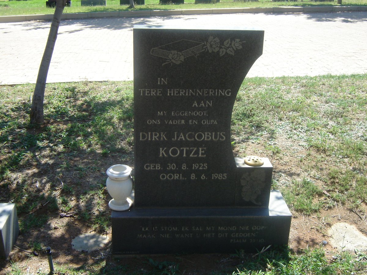 KOTZE Dirk Jacobus 1925-1985