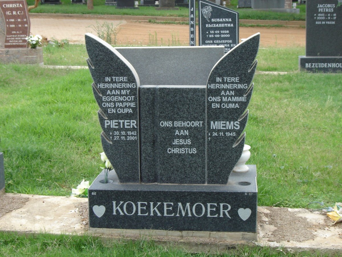 KOEKEMOER Pieter 1942-2001 &amp; Miems 1945-