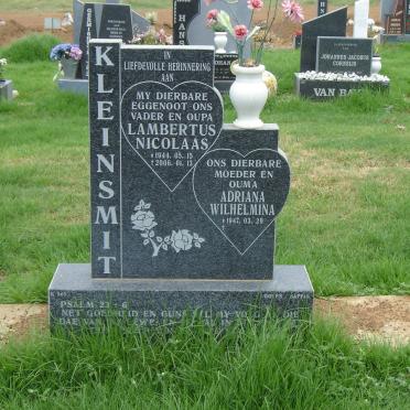 KLEINSMIT Lambertus Nicolaas 1944-2006 &amp; Adriana Wilhelmina 1947-