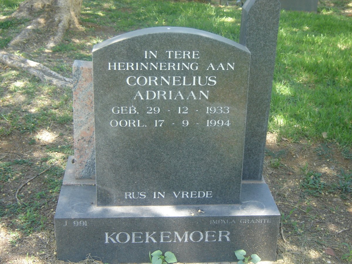 KOEKEMOER Cornelius Adriaan 1933-1994