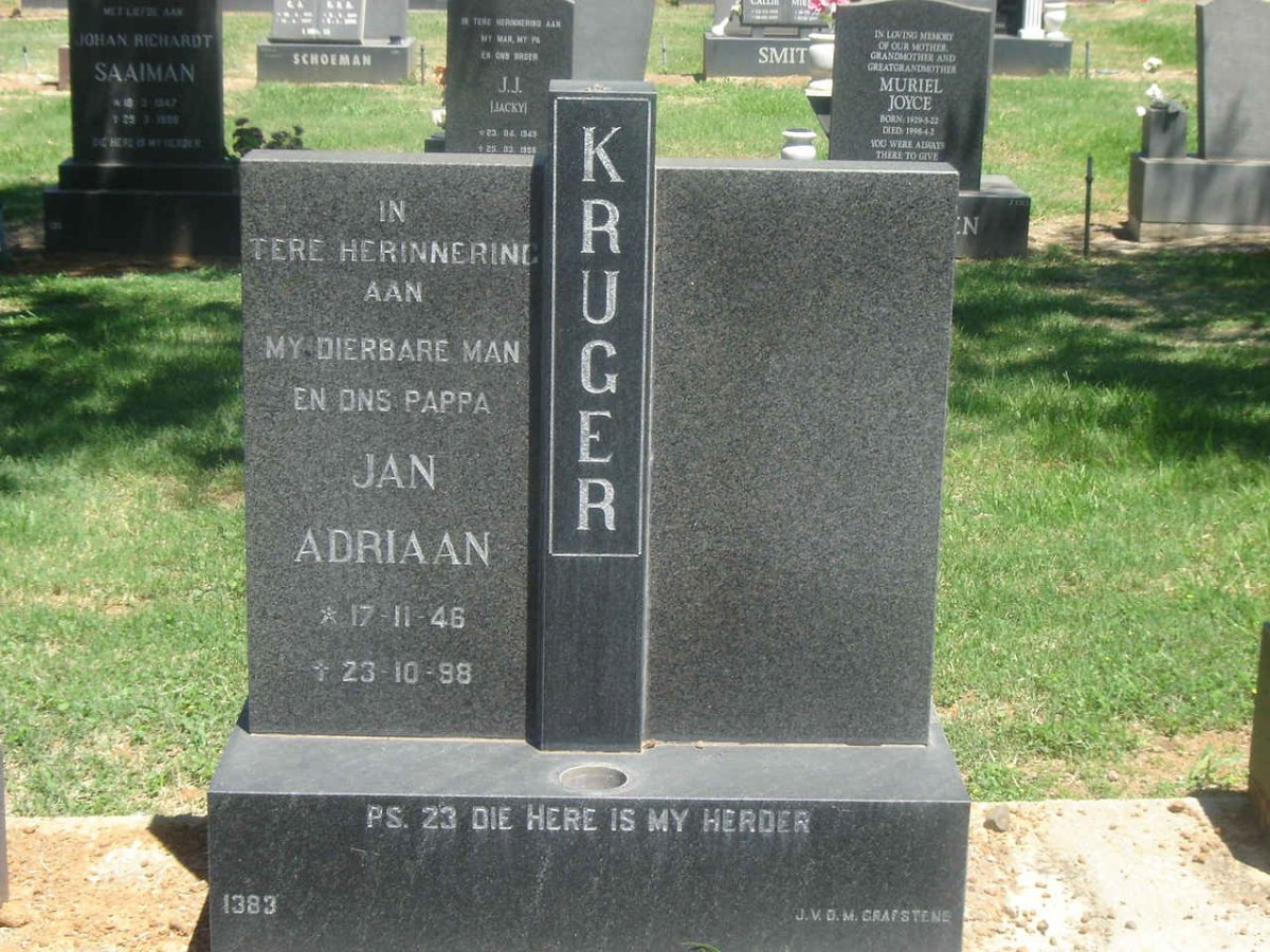 KRUGER Jan Adriaan 1946-1998