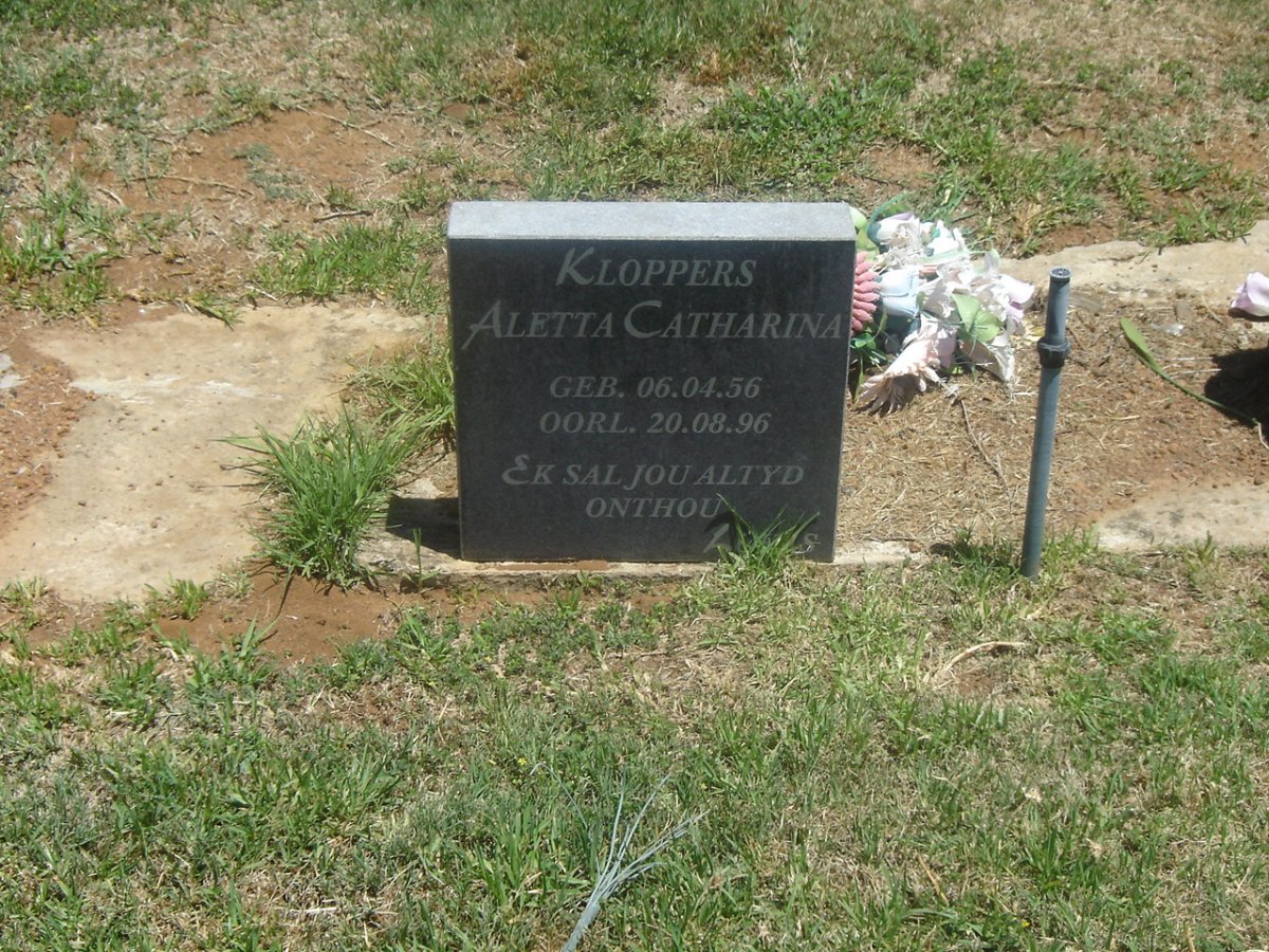 KLOPPERS Aletta Catharina 1956-1996
