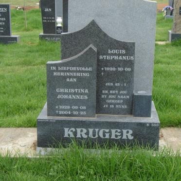 KRUGER Louis Stephanus 1920-  &amp; Christina Johannes 1928-2004