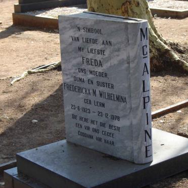 McALPINE Fredericka M. Wilhelmina nee LERM 1923-1978