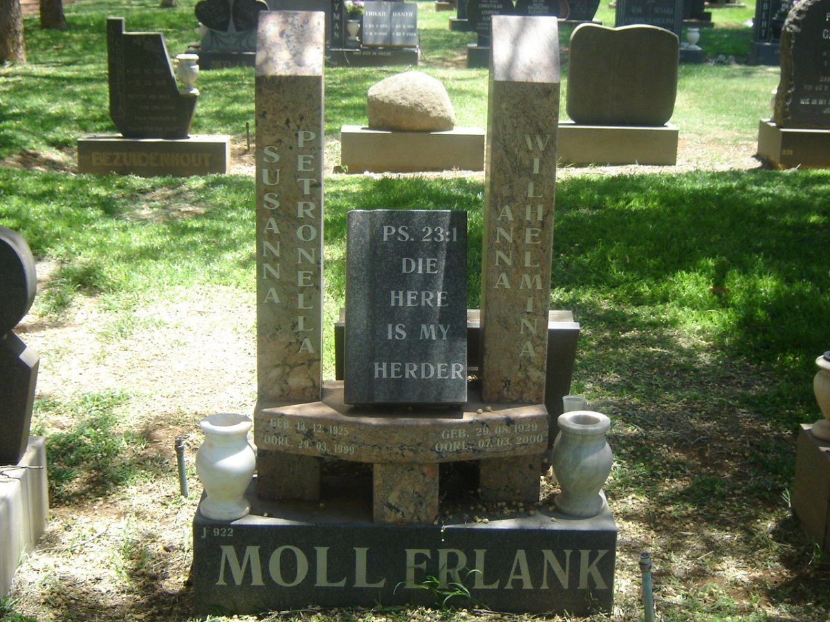 MOLL Susanna Petronella 1925-1999 :: ERLANK Anna Wilhelmina 1929-2000