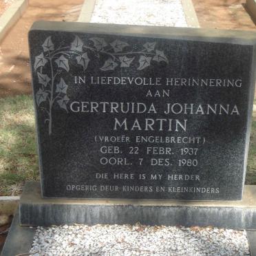 MARTIN Gertruida Johanna voorheen ENGELBRECHT 1937-1980
