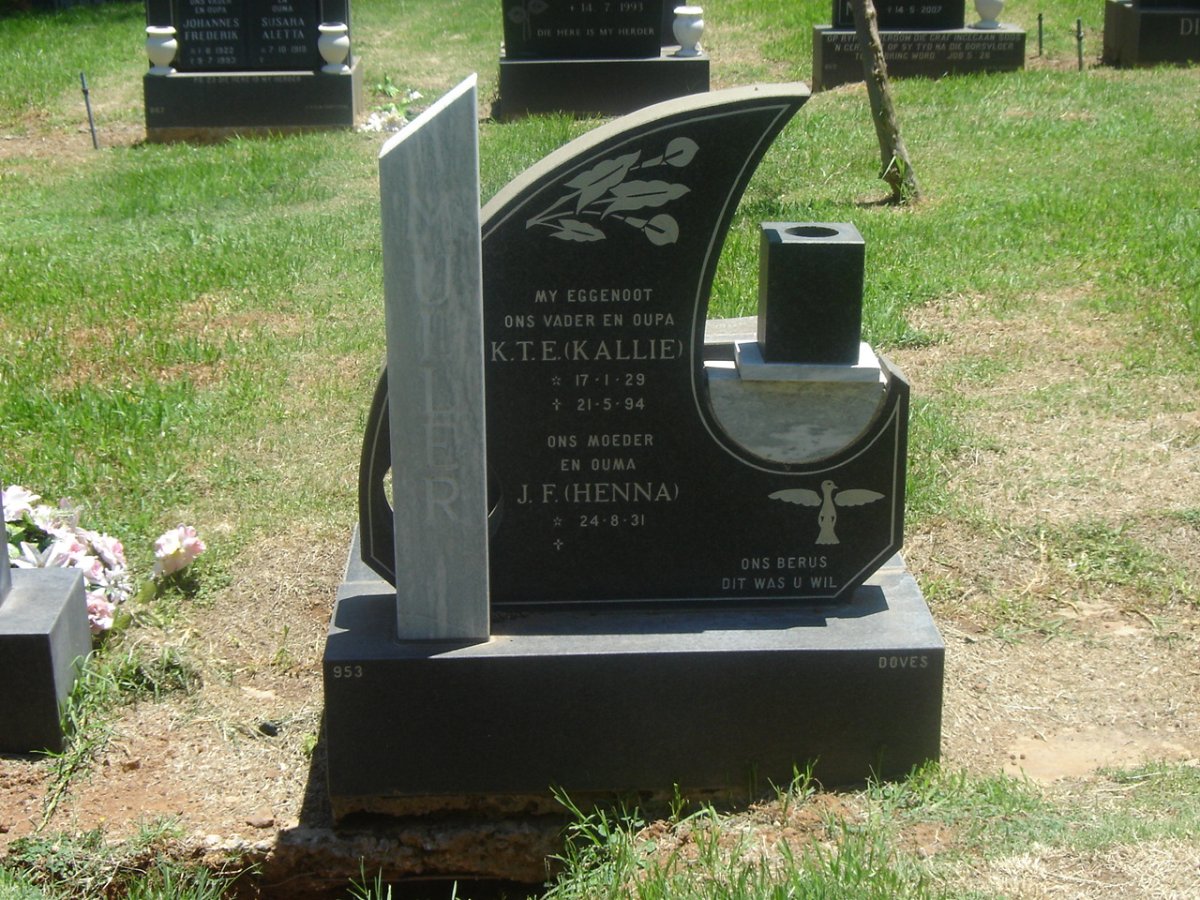 MULLER K.T.E. 1929-1994 &amp; J.F. 1931-