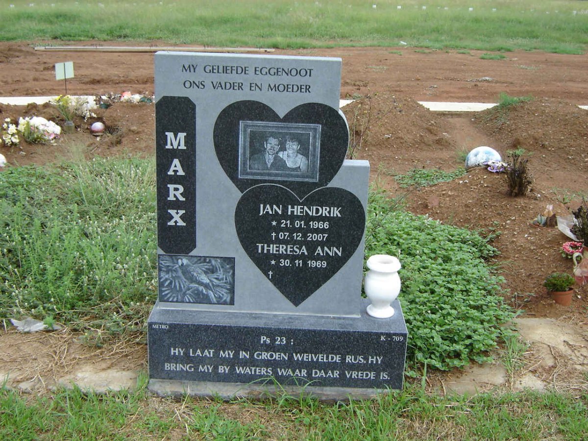 MARX Jan Hendrik 1966-2007 &amp; Theresa Ann 1969-
