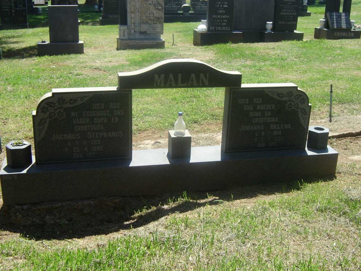 MALAN Jacobus Stephanus &amp; Johanna Helena