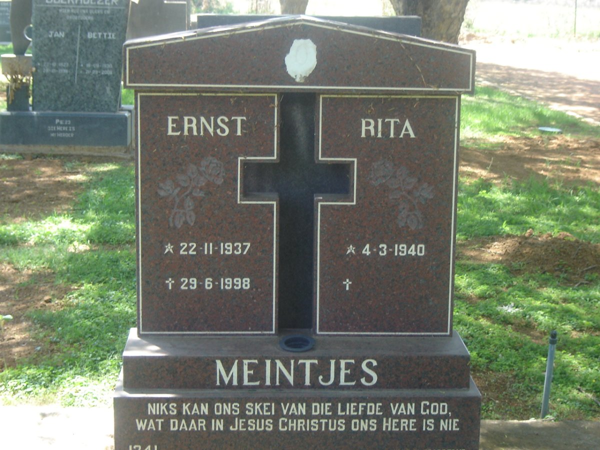MEINTJES Ernst 1937-1998 &amp; Rita 1940-