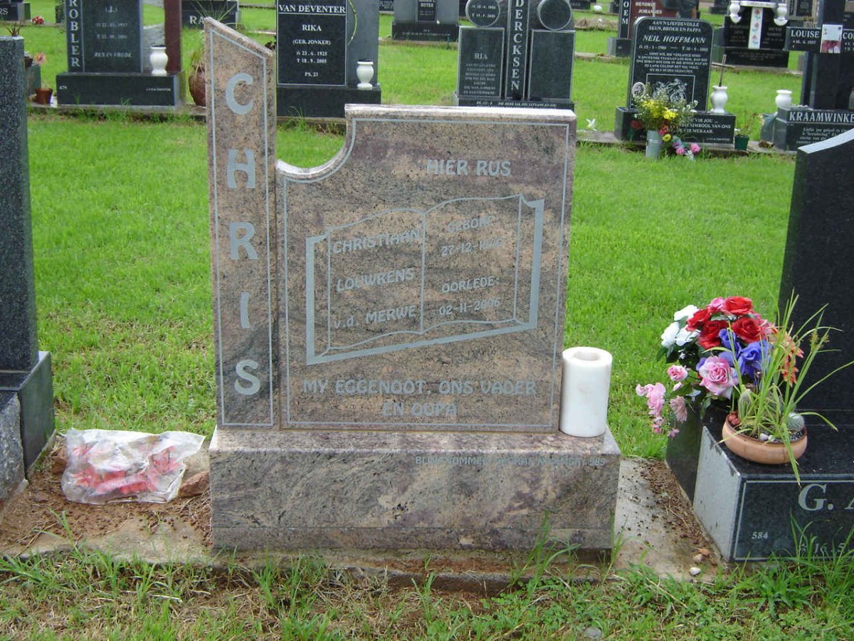MERWE Christiaan Louwrens, v.d. ?-2006