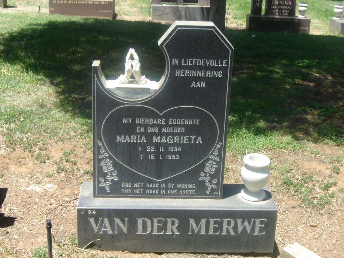 MERWE Maria Marieta, van der 1934-1993