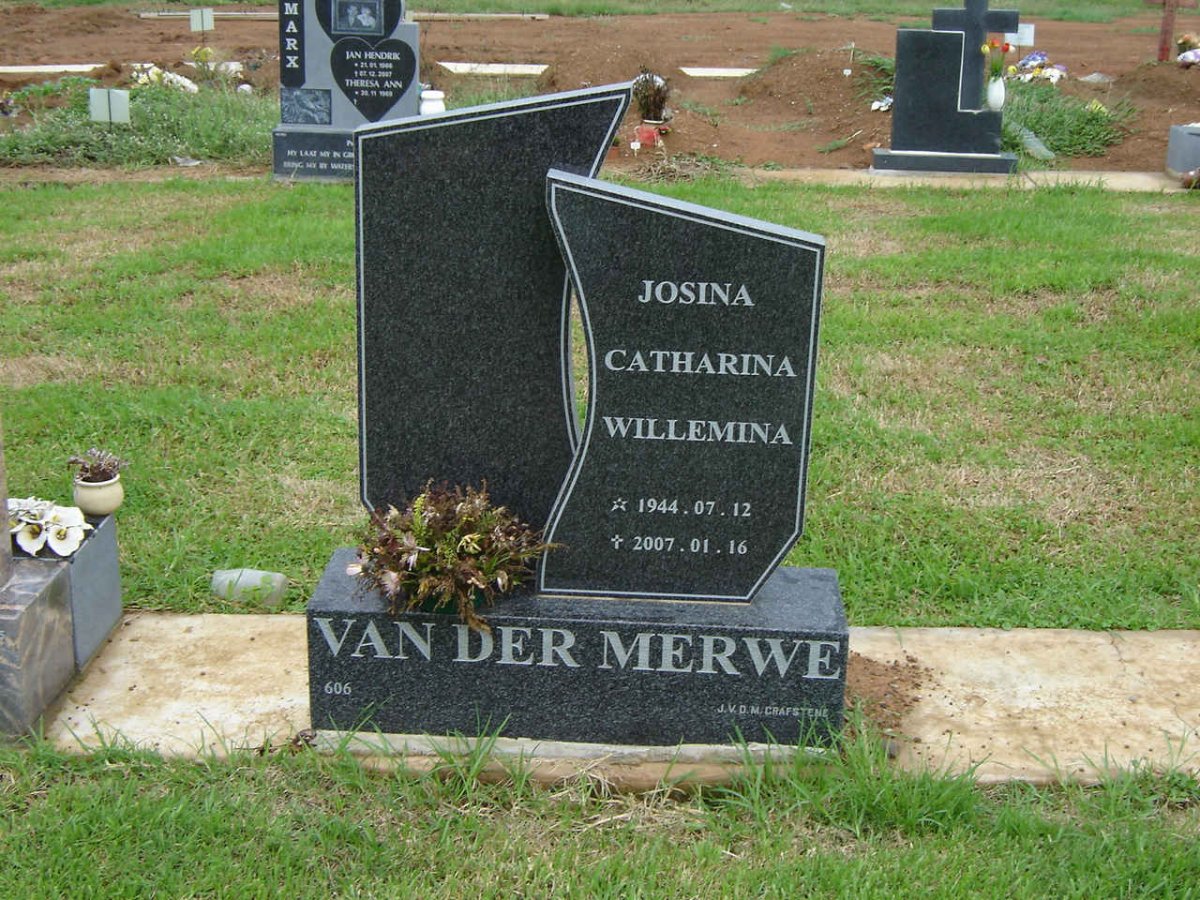 MERWE Josina Catharina Willemina, van der 1944-2007