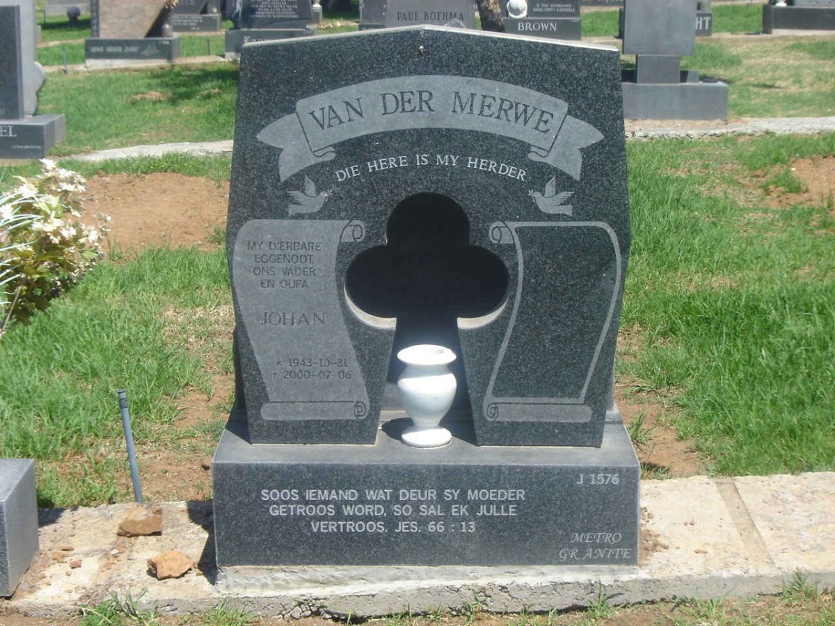 MERWE Johan, van der 1943-2000