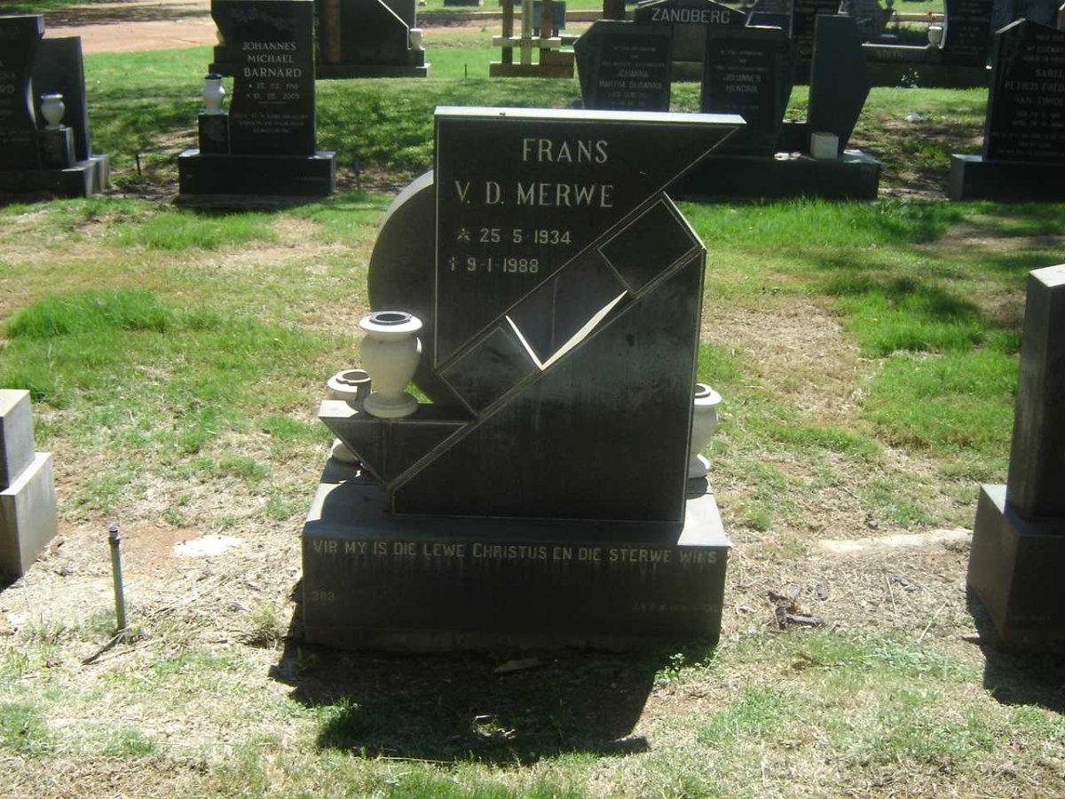 MERWE Frans, van der 1934-1988
