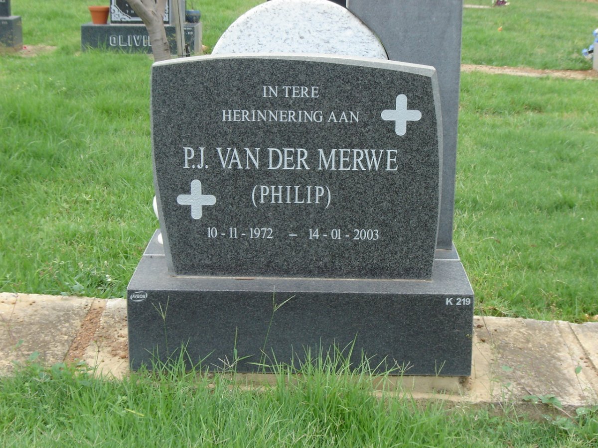 MERWE P.J., van der 1972-2003