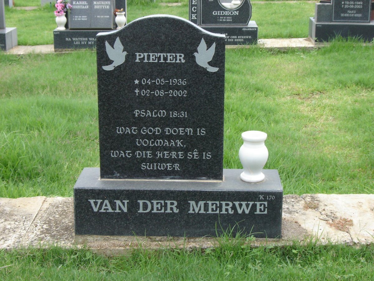 MERWE Pieter, van der 1936-2002