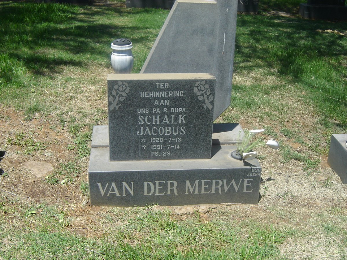 MERWE Schalk Jacobus, van der 1920-1991