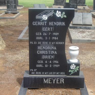 MEYER Gerrit Hendrik 1906-1984 &amp; Hendrina Christina 1916-1989