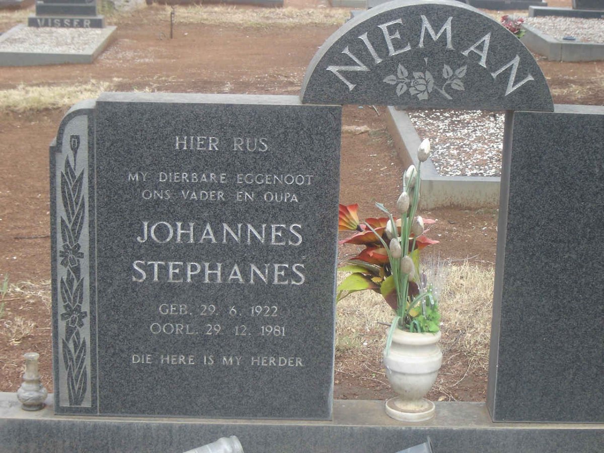 NIEMAN Johannes Stephanes 1922-1981