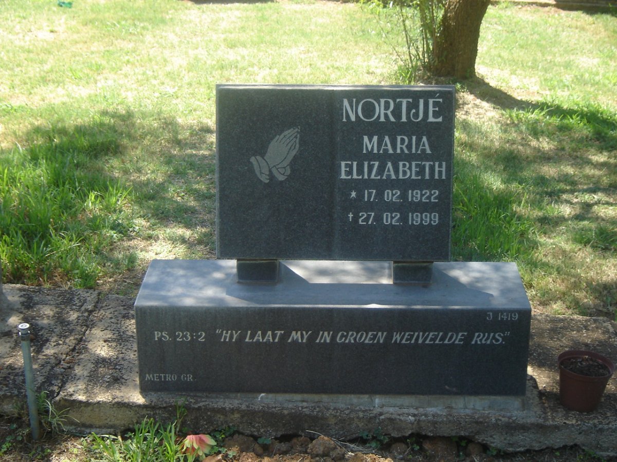 NORTJE Maria Elizabeth 1922-1999