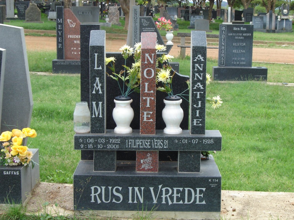 NOLTE Lam 1922-2001 &amp; Annatjie 1928-