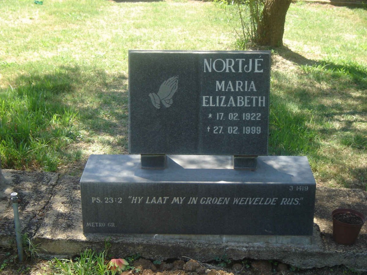 NORTJE Maria Elizabeth 1922-1999