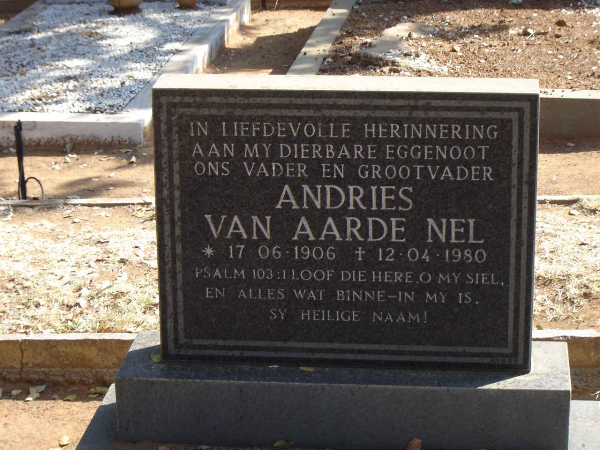 NEL Andries van Aarde 1906-1980