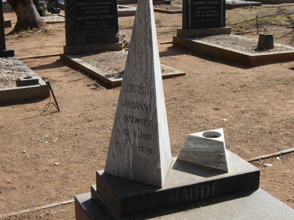 NAUDE Gertruida Johanna nee STEMMET 1910-1978