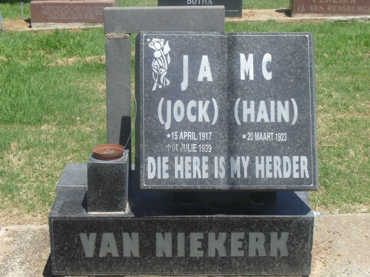 NIEKERK J.A., van 1917-1999 &amp; M.C. HAIN 1923-