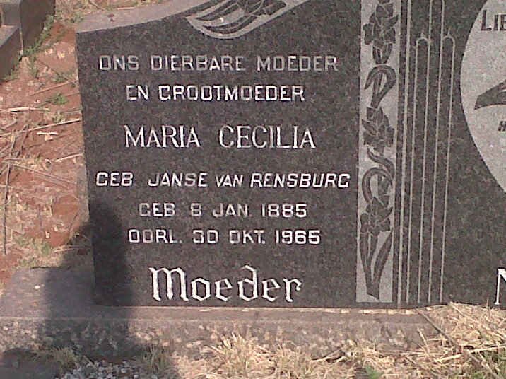 NORTJE Maria Cecilia nee JANSE VAN RENSBURG 1885-1965