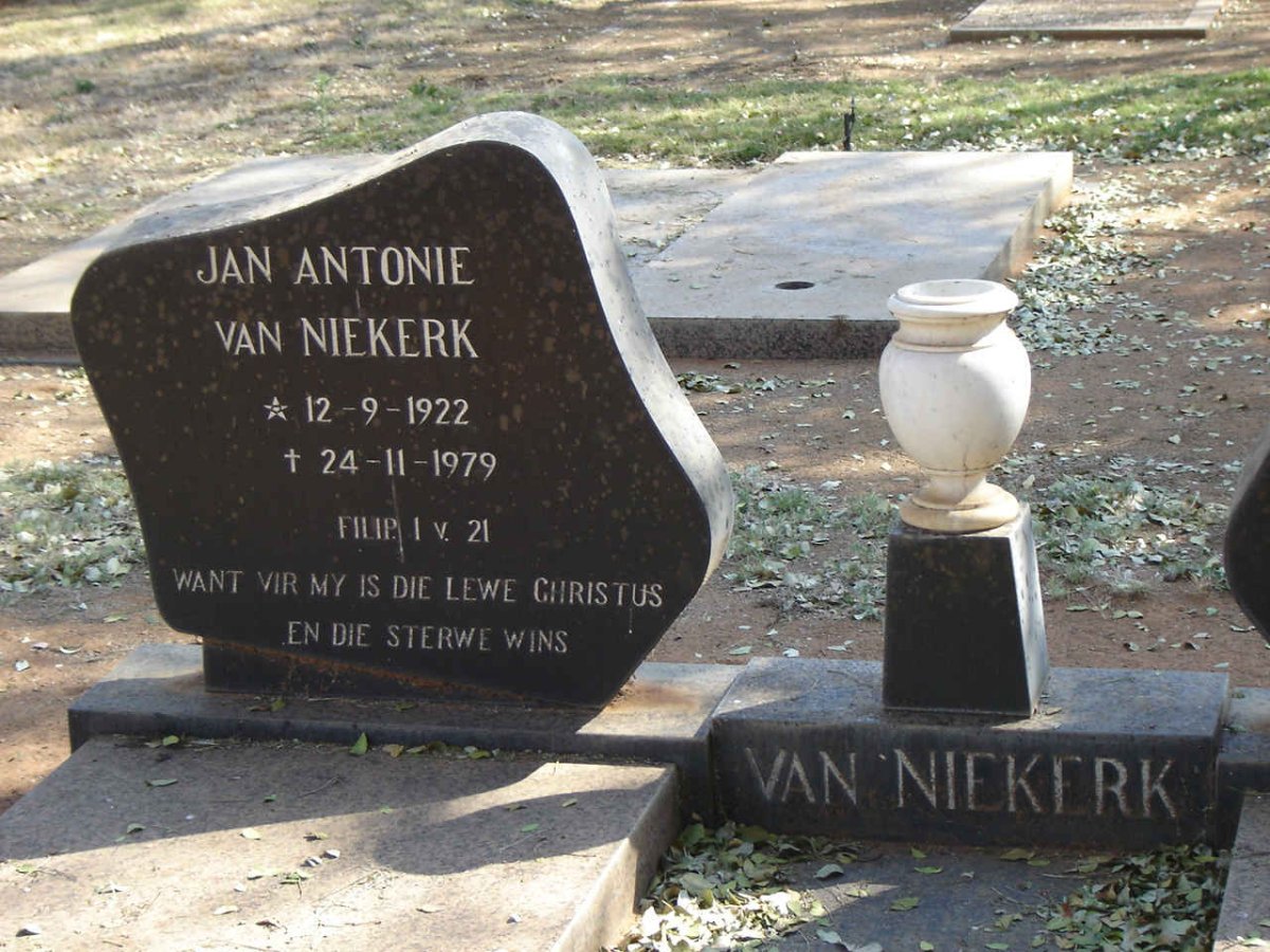 NIEKERK Jan Antonie, van 1922-1979