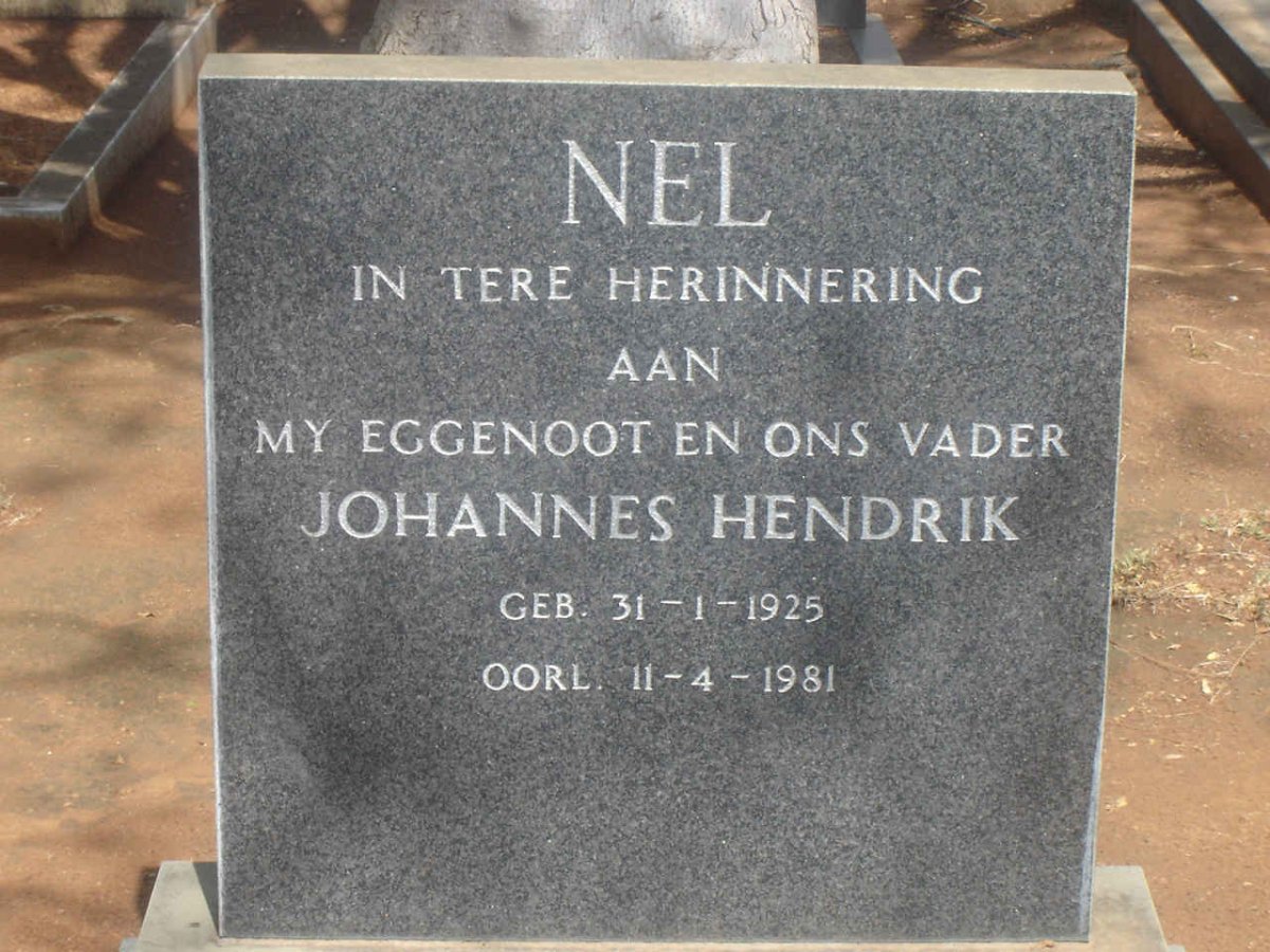 NEL Johannes Hendrik 1925-1981