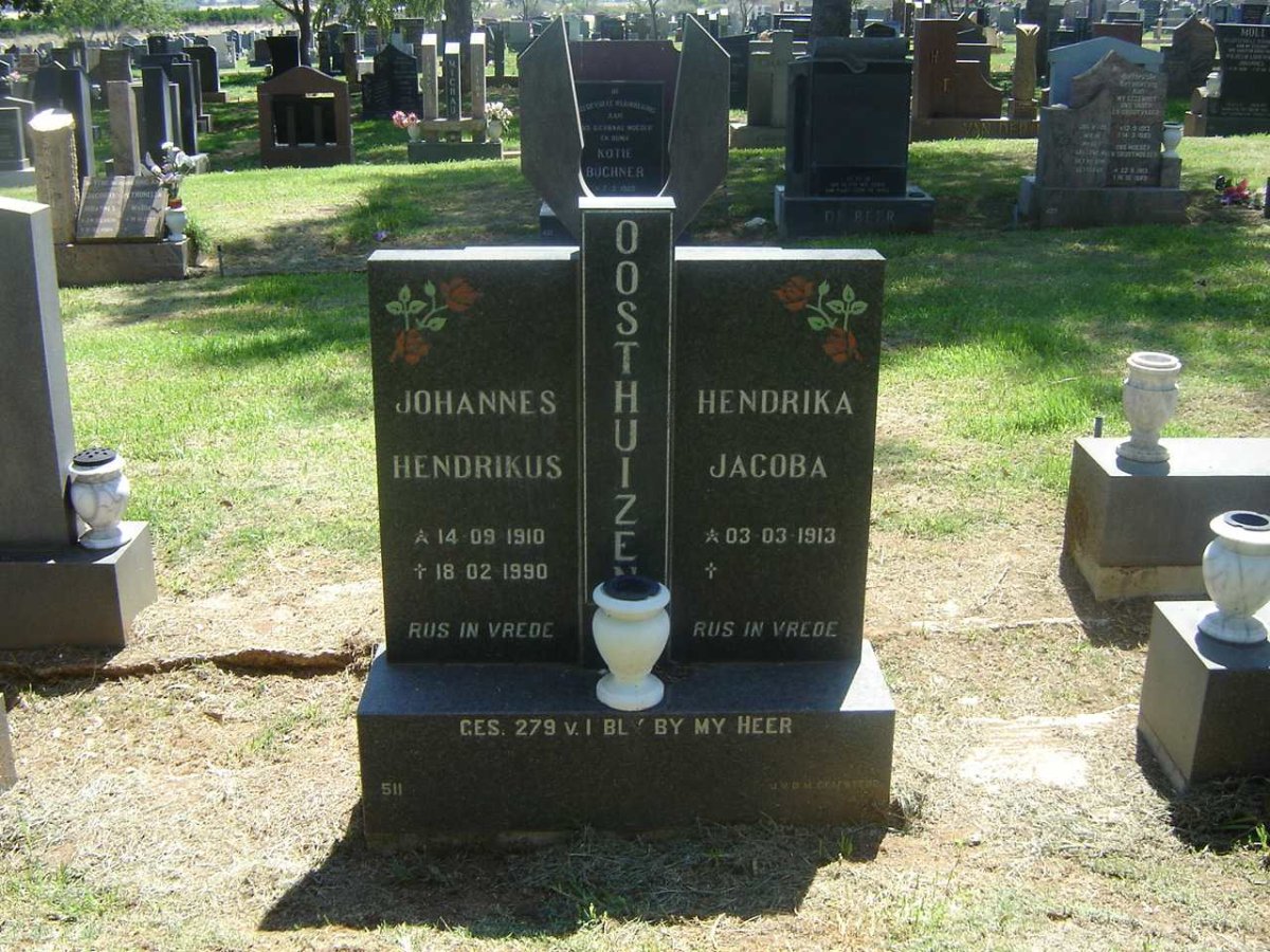OOSTHUIZEN Johannes Hendrikus 1910-1990 &amp; Hendrika Jacoba 1913-