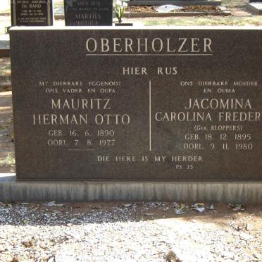 OBERHOLZER Mauritz Herman Otto 1890-1977 & Jacomina Carolina Frederika KLOPPERS 1895-1980
